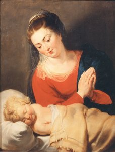 A Virgem Adorando o Menino Adormecido, c. 1615. de Pieter Paul Rubens