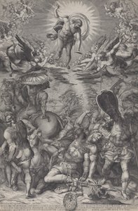 A conversão de Saulo, que jaz no chão cercado por cavalos e soldados como Cristo..., 1583