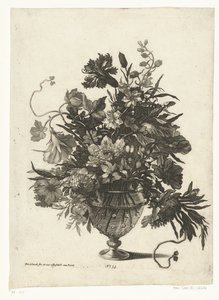 Vaso de vidro com flores
Vasos com ramos de flores (título da série)