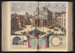 Panteão de Roma Veue de la Piazza e Templo de Santa Maria della Rotonda já o antigo Panteão (título no objeto)