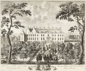 Chegada de William III no pavilhão de caça, Hof te Dieren, 1691