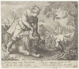 Sansão e o leão de Pieter Serwouters