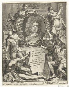 Página de título do Mercúrio Europeu, 1705 de Pieter Sluyter