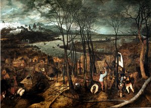 Pintura de dia nublado de Pieter Bruegel o antigo (ou Pierre Breugel ou Peter Brueghel ou Breughel