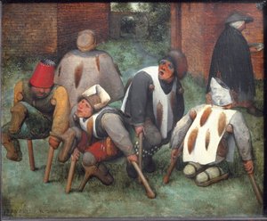 The Beggars ou The Cripples - óleo sobre madeira de Pieter Bruegel the Elder