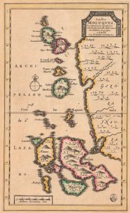 Mapa das Ilhas Molucas (atual Indonésia), c.1707 (gravura a cores)