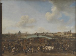 Vista de Paris vista da Place Dauphine de Pieter Wouwerman