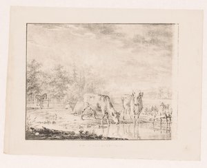 Vacas junto à água de Pieter de Goeje (attributed to)