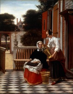 Uma senhora e sua empregada doméstica, 1660. de Pieter de Hooch