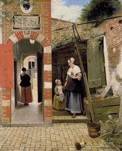 Pátio de uma casa em Delft, 1658