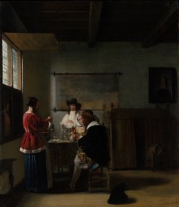 A Visita, c.1657 (óleo sobre madeira) de Pieter de Hooch