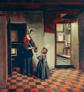Mulher, criança, despensa, c1660