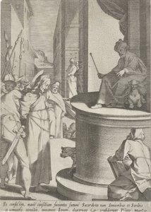 Cristo para Pilatos Passie van Christus (título da série) Paixão e Ressurreição (título da série) de Pieter de Jode (I)