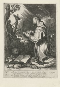 São Francisco, ajoelhado antes do crucifixo