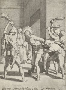 A flagelação de Cristo
Paixão de Cristo (título da série)
Passionis et resurrectionis (título da série) de Pieter de Jode (I)