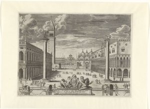 Vista da Piazzetta em Veneza, 1585 Vrbs Venetvm vt Nvlli (...) (título no objeto) de Pieter de Jode (I)