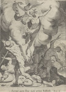 Em pé van Christus Passie van Christus (título da série) Paixão e Ressurreição (título da série) de Pieter de Jode (I)