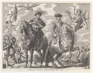 Charles V e Ferdinand a cavalo
Entrada alegre do Cardeal-Infante em Gand, 1635 (título da série)