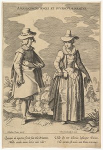 Moças e jovens hábitos ingleses, de modas de diferentes nações. de Pieter de Jode I