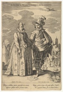 Elegância nobre da Bélgica de ambos os sexos, da moda de diferentes nações.