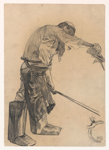 Trabalhador em fábrica de aço de Pieter de Josselin