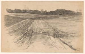 Estrada secundária através do campo aberto de Pieter de Josselin