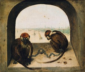 Dois Macacos Acorrentados de Pieter Bruegel the Elder