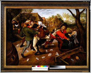 Discussão entre jogadores de Pieter the Younger Brueghel