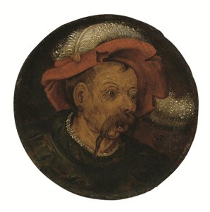 Cabeça de um "landsknecht" (óleo sobre painel) de Pieter the Younger Brueghel
