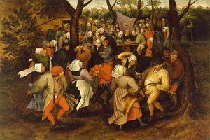 Dança do casamento do camponês, 1607 de Pieter Brueghel the Younger