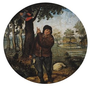 Roubando o ninho dos pássaros de Pieter Brueghel the Younger