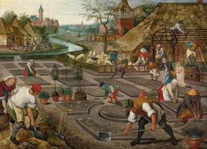 Primavera par Brueghel, Pieter, o mais novo (1564-1638). Óleo sobre madeira, tamanho : 41,9x57,2, c. 1625-1630, Colecção Privada