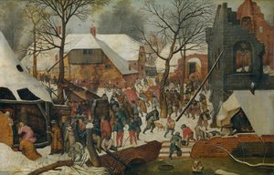A Adoração dos Magos na neve (óleo) de Pieter the Younger Brueghel