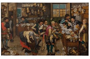 O Pagamento do Dízimo (óleo no painel) de Pieter the Younger Brueghel