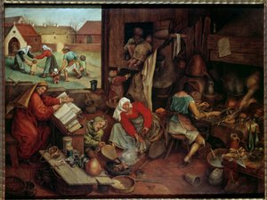 O alquimista Pintura de Pieter o Jovem chamado Brueghel d