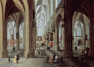 Interior da Catedral de Antuérpia (óleo sobre tela)