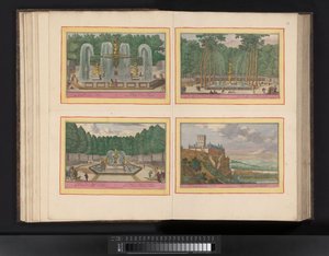 Kaart van het beleg van Barcelona, ​​​​1706 Mapa da cidade de Barcelona e Chateau de Mont Juy com as aproximações do Exército da França (...) (título no objeto) de Pieter van Call (II)