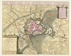 Kaart van het beleg van Menen, 1706
Plano da Cidade de Menen com o attacque (...) pelas tropas da Alliez (...). (título sobre o objecto) de Pieter van Call (II)