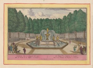 Fonte dos Golfinhos em Aranjuez
A Fonte dos Golfinhos, em Aranguez / Delphinorum Fons, em Arangosia, villa regia (título sobre o objecto)
Theatrum Hispaniae (...) (título da série) de Pieter van den Berge
