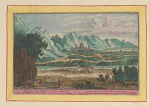 Paisagem com Escorial
Vista de todo o Escorial à distância (título sobre o objecto)
Theatrum Hispaniae (...) (título da série) de Pieter van den Berge