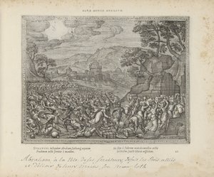 Abraham bevrijdt Lot
Bonae mentis auxilium (título sobre o objecto)
Emblemata Sacra è praecipuis utriusque testamenti utriusque historiis concinnata (Testamento Oude) (título da série)
Imagines et figurae bibliorum (título da série) de Pieter van der Borcht (I)