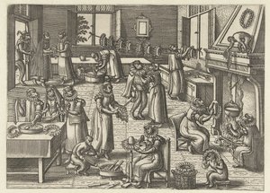 estúdio de colarinho Apenspel (título da série) de Pieter van der Borcht (I)