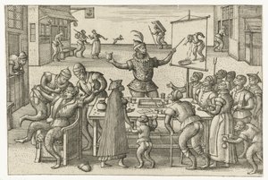 Charlatão Jogo do macaco (título da série) de Pieter van der Borcht (I)