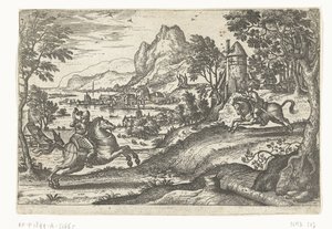 Paisagem com dois cavaleiros. de Pieter van der Borcht (I)