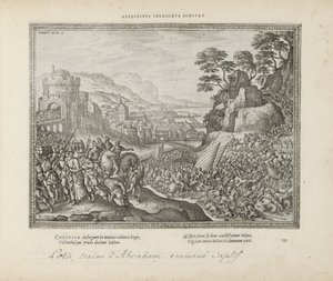 Lote wordt wegvoeder uit Sodoma Bondade emaranhada de afeto (título no objeto) Os Emblemas Sagrados e as Principais Histórias de Ambos os Testamentos (Oude Testament) (título da série) Imagens e figuras de livros (título da série) de Pieter van der Borcht (I)