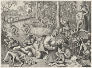 mascate roubado por macacos de Pieter van der Heyden