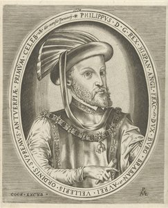 Retrato de Filipe II, Rei de Espanha
Retratos de réguas (título da série) de Pieter van der Heyden