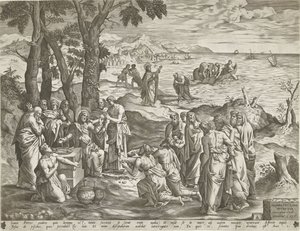 Pesca milagrosa e alimentação milagrosa de Pieter van der Heyden