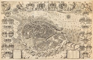 Mapa de Hamburgo, 1644. de Pietersen