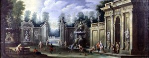 Capriccio arquitetônico com figuras de Pietro Paltronieri